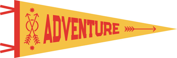 Adventure camping pennant flag with arrows