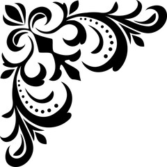 Aufkleber - Corner frame border, floral embellishment framing