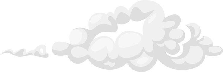 Canvas Print - Cartoon cloud of smoke trail, cigarette vapor