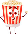 Cartoon funny popcorn character. Vector pop corn