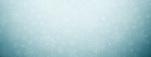 Background Of Complex Big And Small Christmas Snowflakes In Light Blue Colors. Winter Illustration With Falling Snow