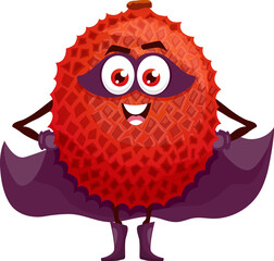 Sticker - Lychee fruit, litchi cartoon superhero character