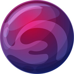 Poster - Glossy purple space planet, alien world icon