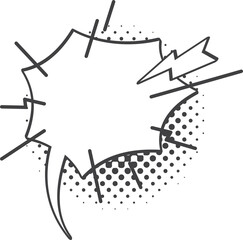 Poster - Comic burst bubble, pop art frame doodle balloon