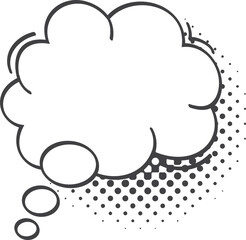 Fototapete - Empty cloud memo dialog message, chat box doodle