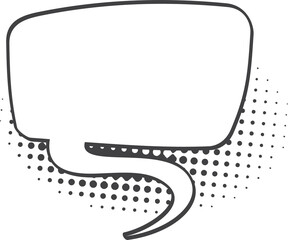 Poster - Thought say information bubble, halftone chat box