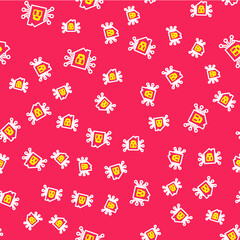 Sticker - Line Smart home icon isolated seamless pattern on red background. Remote control. Vector