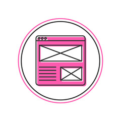 Poster - Filled outline Browser window icon isolated on white background. Vector