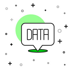 Filled outline Data analysis icon isolated on white background. Business data analysis process, statistics. Charts and diagrams. Vector