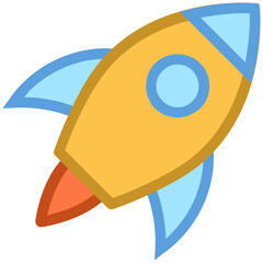 Sticker - Rocket Vector Icon 