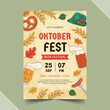 watercolor oktoberfest vertical flyer template vector design illustration