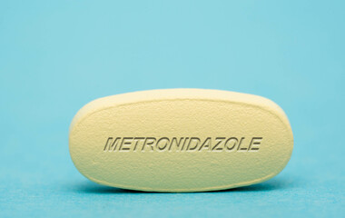 Canvas Print - Metronidazole Pharmaceutical medicine pills  tablet  Copy space. Medical concepts.