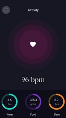 Leinwandbilder - UI screen animation, health fitness application ux and smartphone technology mobile. Digital graphic communication, tracking user heart rate lifestyle and ai animation sleep icon of system design