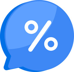 Wall Mural - blue notification mark symbol and social media communication message icon png transparent. 3d techno