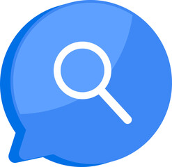 Wall Mural - blue notification mark symbol and social media communication message icon png transparent. 3d techno