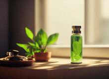 Green Transparent Perfume Glass Bottle