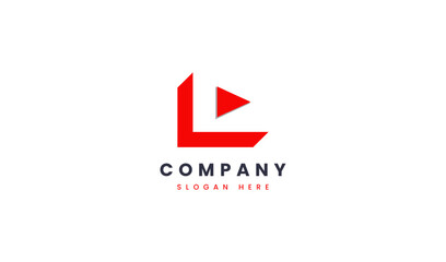 Wall Mural - Initial Letter L Play Button Logo Design. Usable for Business and Video or Music Company Branding Logos. Flat Vector Logo Design Template Element.