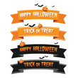 Happy Halloween trick or treat ribbons vector illustration