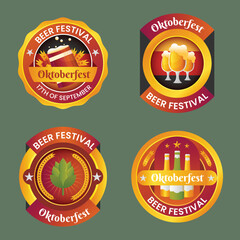 Wall Mural - gradient oktoberfest logos collection vector design illustration