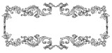 Fototapeta Dinusie - PNG transparent horizontal decorative frame in Baroque Victorian vintage retro style