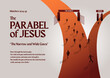 The Parable of the Narrow and Wide Gate. Vector Illustration