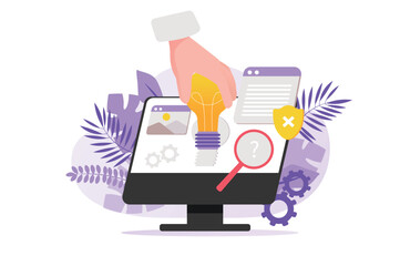 Aufkleber - Plagiarism concept with people hand in flat design.