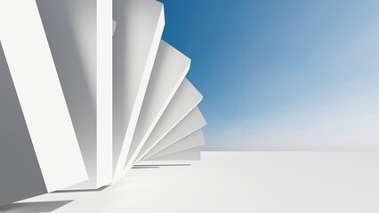Aufkleber - Futuristic white architecture background 3d render
