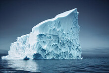 Large Iceberg Floating In The Sea