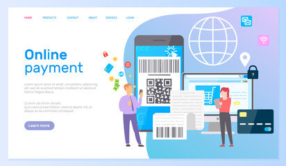 Aufkleber - website for online payment, bank data protection, money transfers, internet banking. team working on