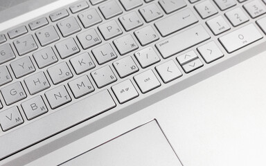 Poster - laptop keyboard layout close up. Copy space