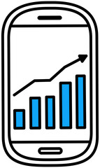 Poster - Financial accounting and work with statistics concept. Business process diagram mobile app. Data analysis, audit, project management, marketing research concept. Analytics for graphs and charts