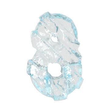 Ice symbol with diagonal thick straps. number 8