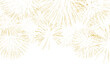 Leinwandbild Motiv Golden firework texture, thin brush stroke lines. Isolated png illustration, transparent background. Design element for overlay, montage, collage. Happy new year concept.	