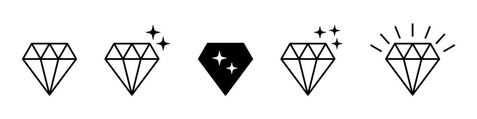 Diamond icon vector. Crystal sign, Brilliant symbol.