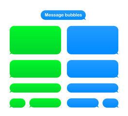 Sticker - Message bubbles design template for messenger chat.  stock illustration.