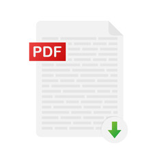 Leinwandbilder - Download PDF button. Downloading document concept. File with PDF label and down arrow sign.  stock illustration.