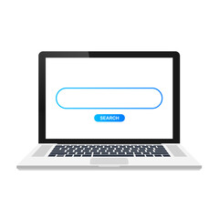 Poster - Set Search bar  element design, set of search boxes ui template isolated on blue background.  stock illustration.