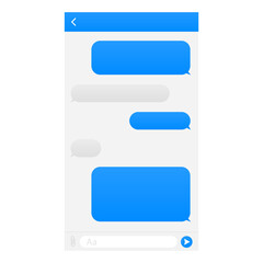 Poster - Chat Interface Application with Dialogue window. Clean Mobile UI Design Concept. Sms Messenger.  illustration.