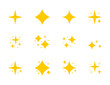 © DG-Studio - Yellow sparkles symbols . The set of original  stars sparkle icon. Bright firework, decoration twinkle, shiny flash.  illustration.