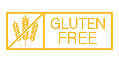 Sticker - Gluten free. Healthy food labels with lettering. Vegan food stickers.