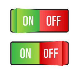 Poster - Flat icon On and Off Toggle switch button  format.  stock illustration.