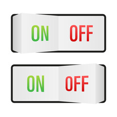 Poster - Flat icon On and Off Toggle switch button  format.  stock illustration.