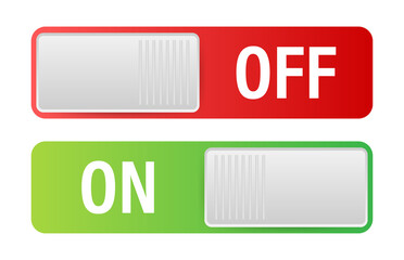 Poster - Flat icon On and Off Toggle switch button  format.  stock illustration.