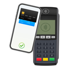 Poster - Contactless Payment Methods Mobile smart phone and wireless POS Terminal realistic style.  stock illustration