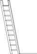 Ladder, step-ladder, structure for climbing up. Continuous line drawing. Vector illustration.