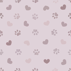 Wall Mural - Lilac winter paw seamless fabric design pattern