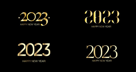 Wall Mural - 2023 Happy New Year Border Design. Winter Holiday Celebration Banner.