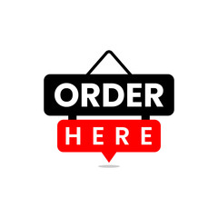 Sticker - Order Here Sign Logo Vector Icon Illustration