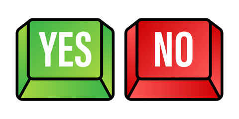 Poster - yes and no button. feedback concept. positive feedback concept. choice button icon. stock illustrati