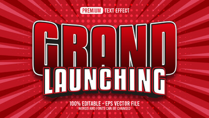 Poster - 3d grand launching editable text effect style